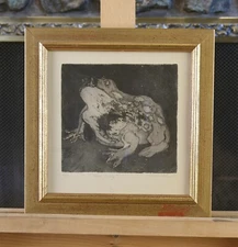 Framed Etching - Mr. Frog - Lmtd Ed Artist's Proof  - CA/AZ Artist Esther Miller