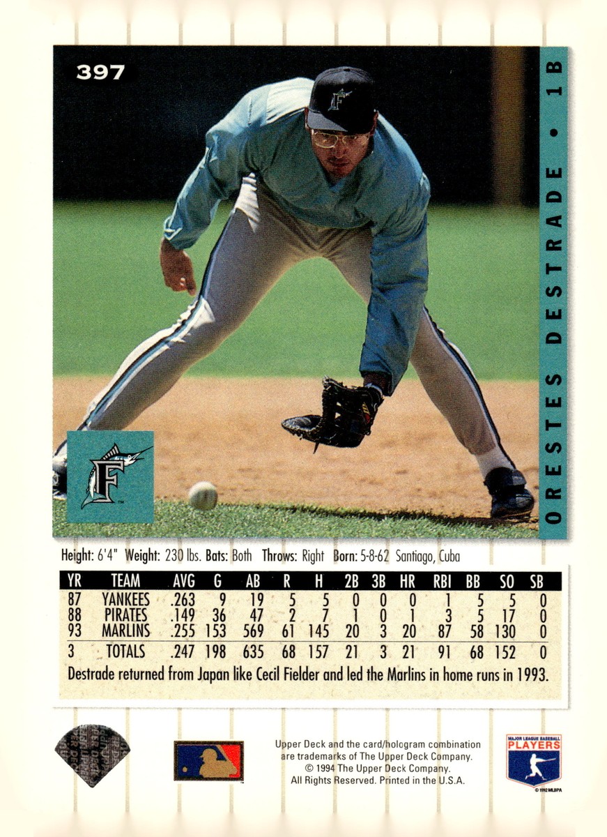 1994 Collector's Choice #397 Orestes Destrade | eBay 1994 Collector's Choice #397 Orestes Destrade | eBay