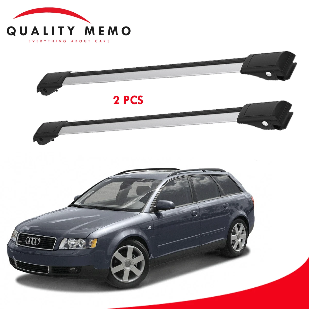Audi A4 B6 Avant 2001 2004 Fit Cross Bars Roof Rack Silver Set 2 Pcs Carrier