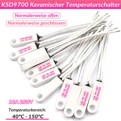 Thermoschalter Schließer/Öffner 40°-150°C 250V 10A KSD9700 Temperaturschalter