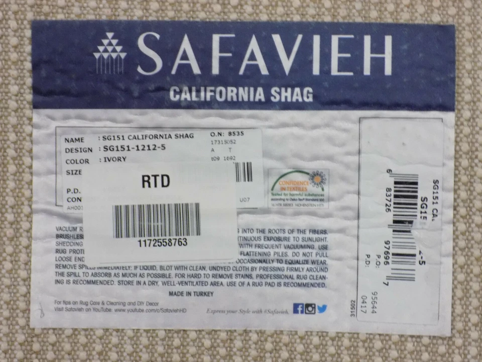 IVORY 5'-3" X 7'-6" Damaged Rug Reduced Price 1172558763 SG151-1212-5 - Image 3 of 3