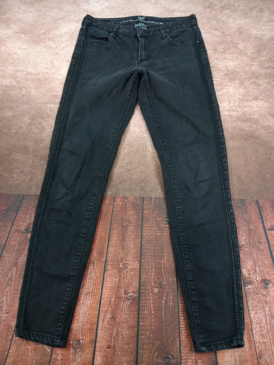 Versace Jeans V1969 Italia Abbigliamento Sportivo SRL Womens Sz 28 6 Denim Black