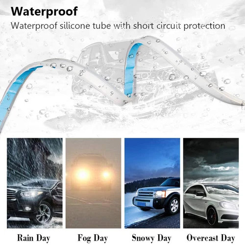 Pair 45cm Sequential LED StripIndicator Turn Signal DRL Daytime Running Light - Picture 3 of 14