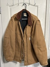 VINTAGE CARHARTT BROWN WORK JACKET w/ CORDURO...
