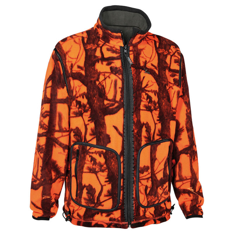Veste polaire Verney-Carron camouflage orange réversible et silencieuse