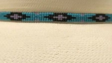 Western Native American Style Hatband Handloomed Cowgirl Leather Closure