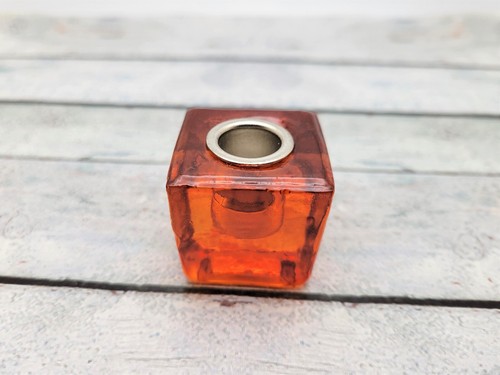 Orange Glass 1/2 inch (.5 inch) Diameter Mini Chime Candle Holder / Spell Candle - Picture 2 of 10