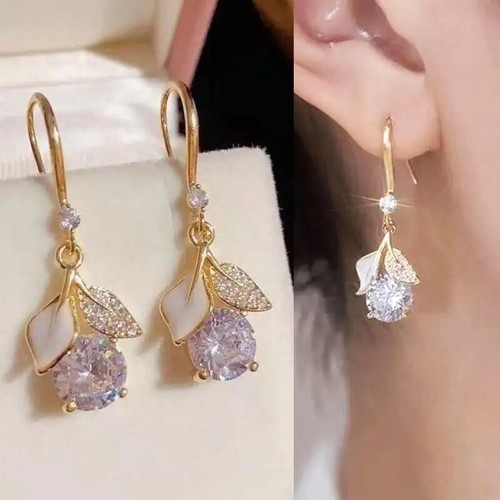 Pendientes colgantes vintage de plata 925 con aguja de cristal verde mariposa para mujer judía... - Imagen 23 de 60