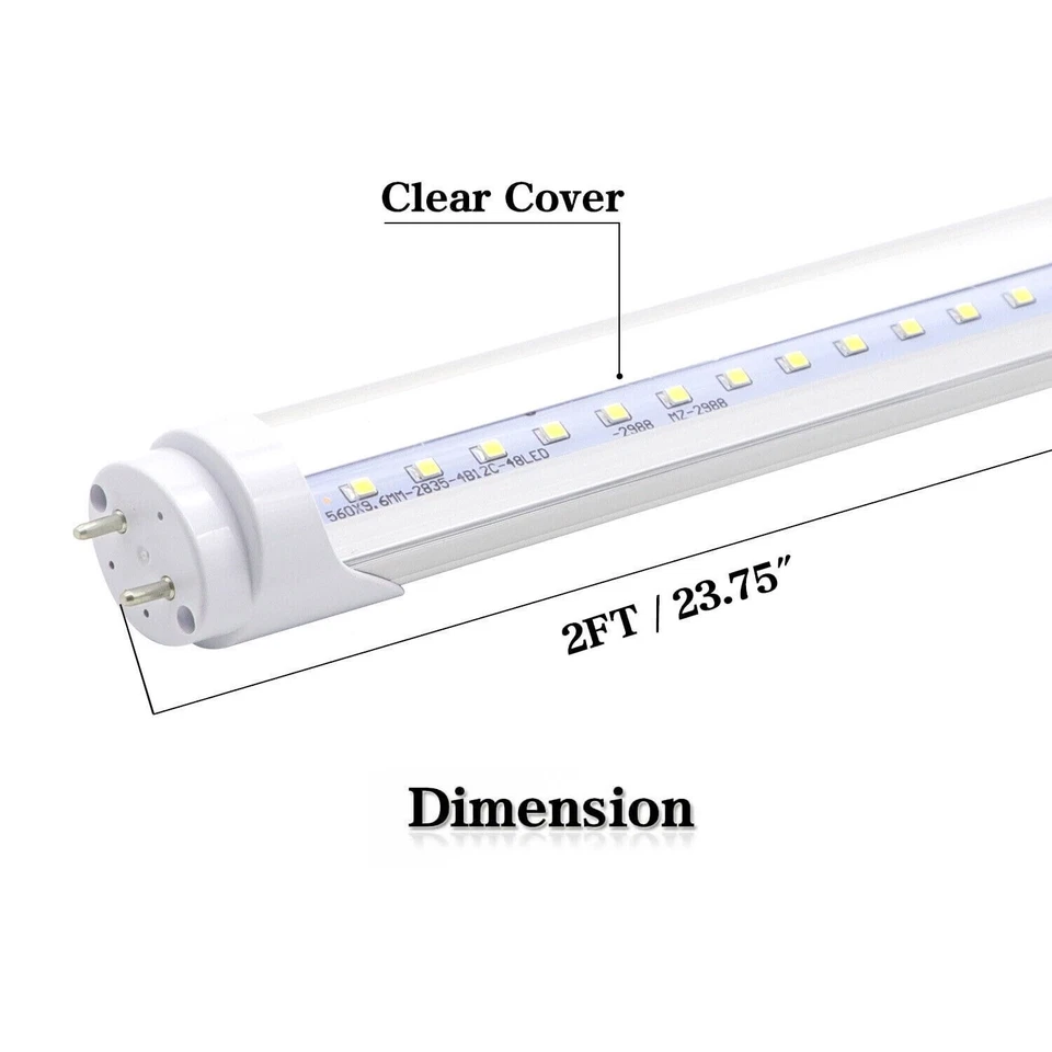 10 pc 2FT LED Light T8/T12 Fluorescent Replacement F96 Bulb 5000K G13 10w 2Foot - Image 3 of 4