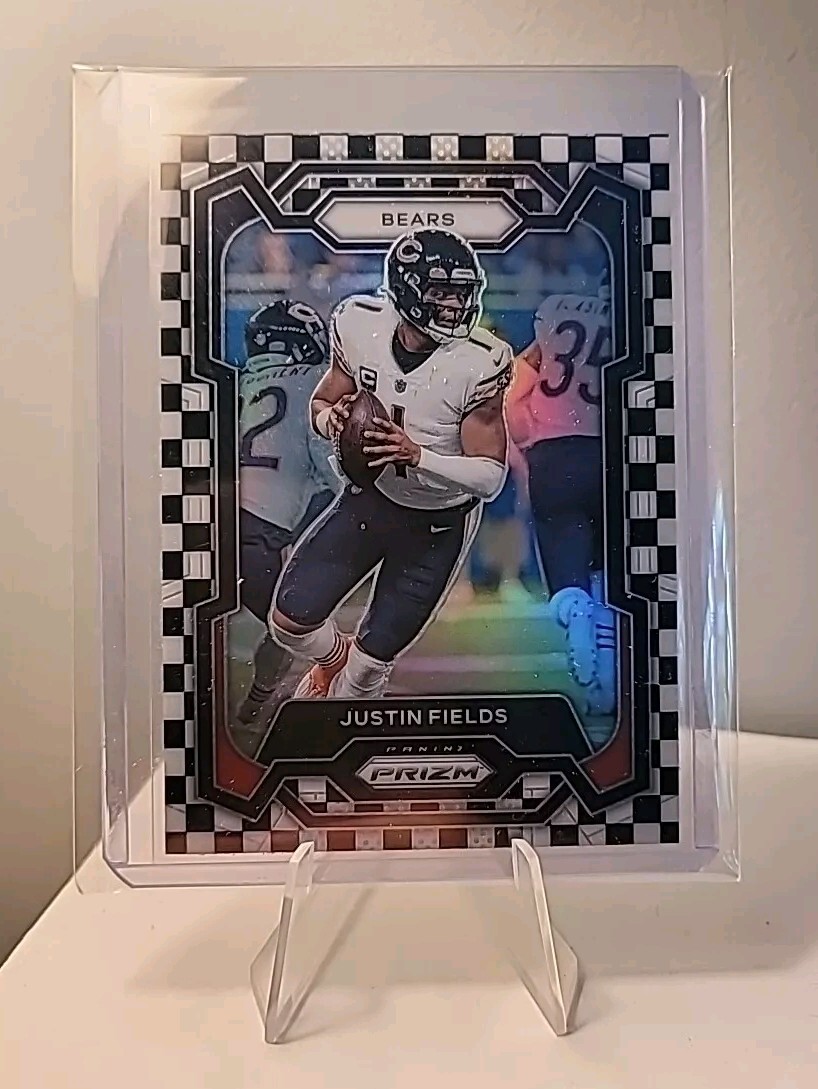 2023 Panini Prizm #48 Justin Fields Black & White Checkerboard Prizm Rare SSP 🔥