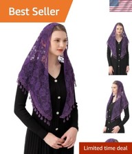 Soft and Elegant Triangle Lace Shawl Veil - Head Covering for Cool Seasons
