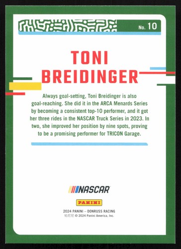 2024 Donruss Racing #10 Toni Breidinger - Picture 2 of 2