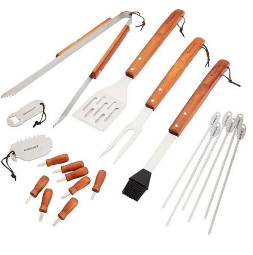CUISINART 20-PIECE WOOD HANDLE GRILL TOOL SET - Picture 3 of 9