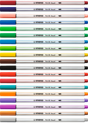 Stabilo Pen 68 brush Premium Filzstift Pinselspitze Einzelstifte 30 F.z. Auswahl