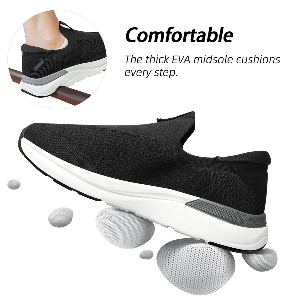 LBTPK Men's Slip On Walking Shoes Non Slip Running Shoes Breathable