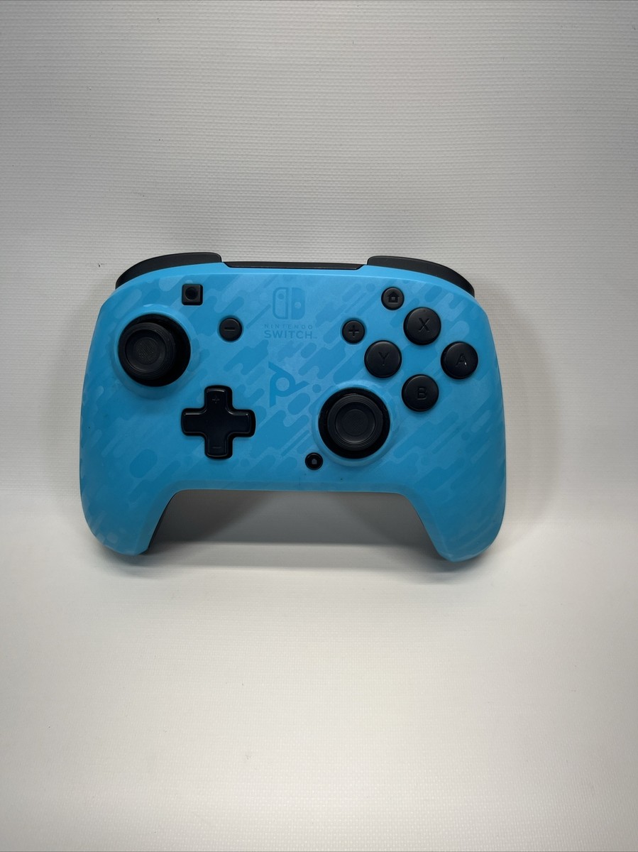 PDP Nintendo Switch Faceoff Wireless Deluxe Controller Neon Blue Camo