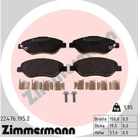 Zimmermann 22476.195.2 Bremsbelagsatz, Scheibenbremse FüR Fiat