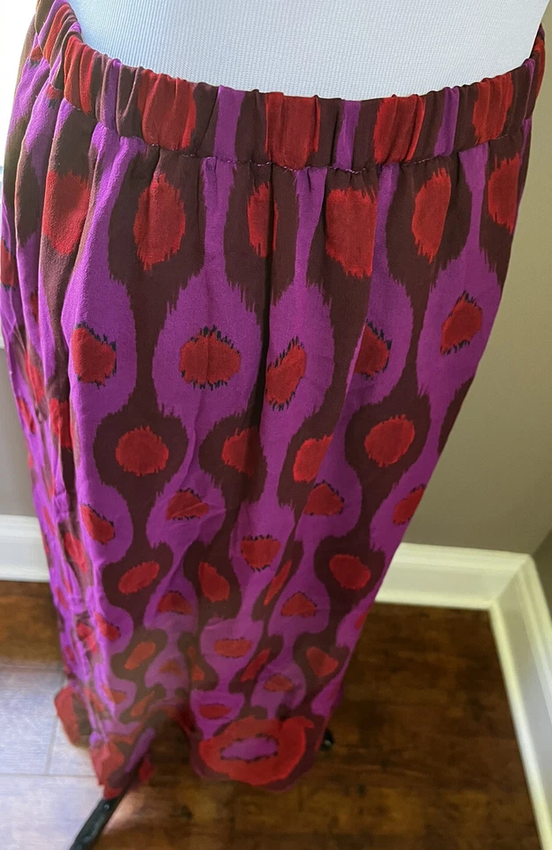 Saia maxi DIANE VON FURSTENBERG LOUELLA 100% SEDA FLUIDA, TAMANHO GRANDE - Imagem 4 de 4