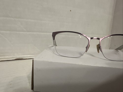 Ray Ban Eyeglasses Frames Only RB6345 2864 52-17-135 Purple/Beige Half Rim - Picture 2 of 8
