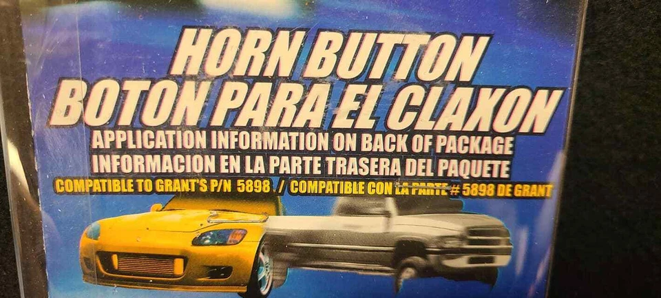 PILOTO UNIVERSAL NEGRO VOLANTE REPUESTO BOCINA BOTÓN 5898 GRANT SW-701 Foto 3 de 4