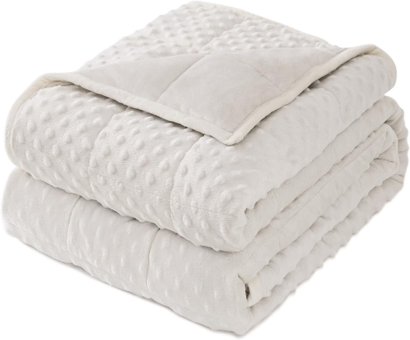 Minky Dot King Size 15 Lb Weighted Blanket for Adults - Soft Cozy Heavy Blanket-image