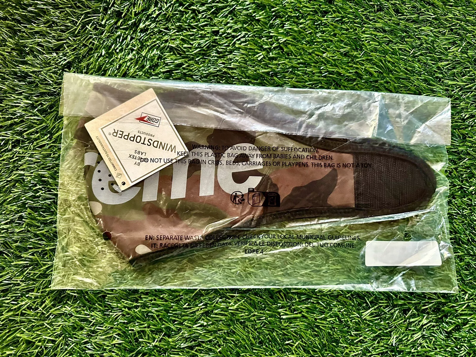 Masque facial réfléchissant SUPREME coupe vent camouflage bois prêt à être expédié !