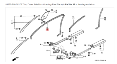 HONDA ACURA GENUINE OEM NSX Trim, Driver Side Door Opening (Real