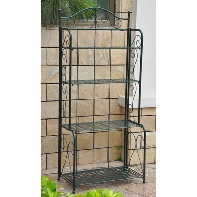 Outdoor Bakers Rack Patio Garden And Tool Storage Heavy Duty Rustic International Caravan Iron Folding Patio Bakers Rack