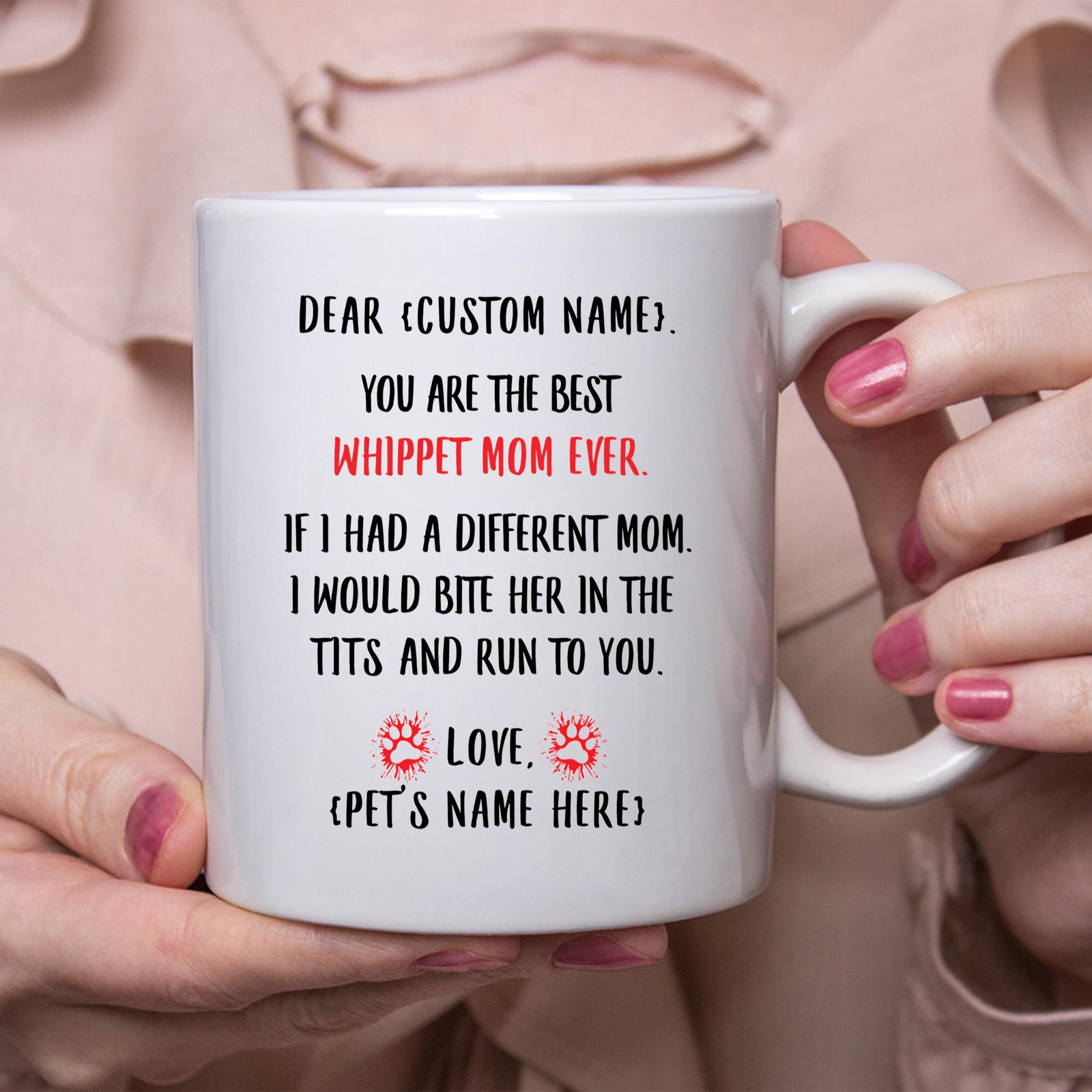 Whippet Mom Gift Personalized Mothers Day Gift Mug Custom Name Gifts For Dog Mom