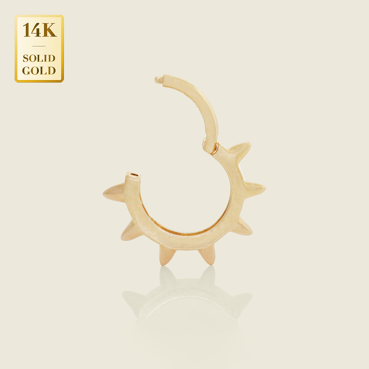 ピアス STONEHENgE DAL 14K Piercing Curve Triple Bezel Stud Labret Piercing 14K Gold | Musemond