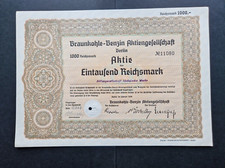 Namensaktie Braunkohle-Benzin AG 1000 RM 1936 Berlin #11080
