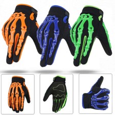 Biker Skeleton Bone Gloves Racing Cycling Motorcycle Riding Goth Full Finger