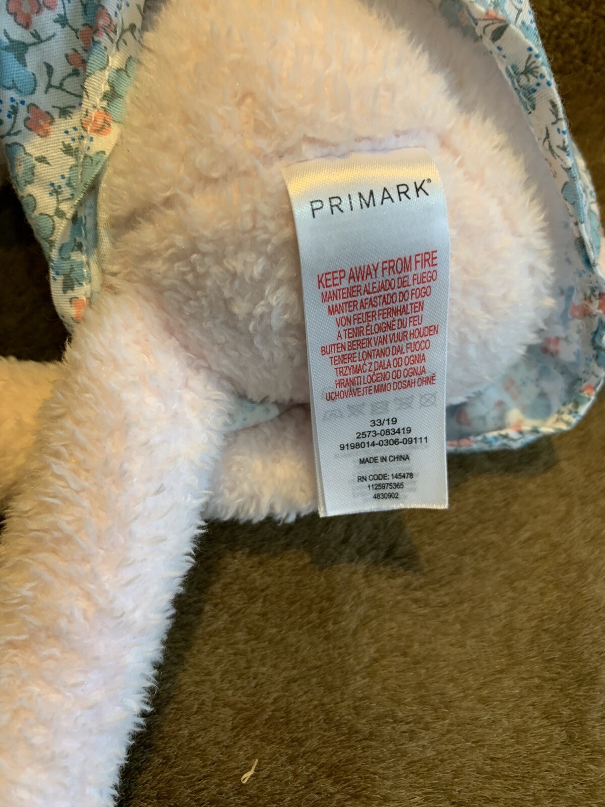 Primark Darcy the Bunny Rabbit Floral Dress & Feet Pink Soft Toy ...