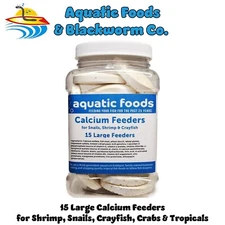 Calcium Feeders, 15 Large Discs for Shrimp, Snails, Crabs, Crayfish & Tropicals