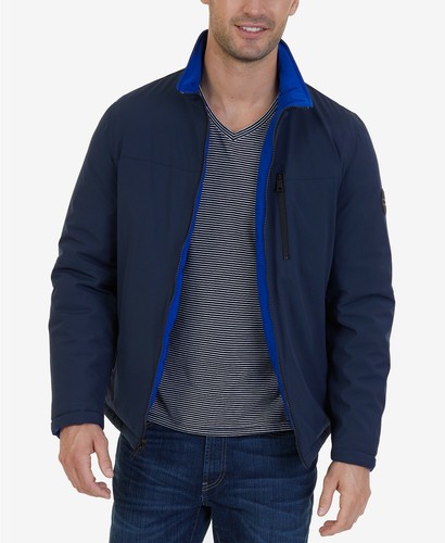 Nautica Mens Reversible Winter Bomber Jacket True Black