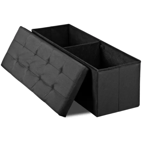 Folding Storage Ottoman Bench Foot Rest Foot Stool for Bedroom Entryway Indoor - Imagen 38 de 93