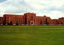 University of Wyoming Laramie Postcard UNP Exterior Campus Lawn View Old Cars