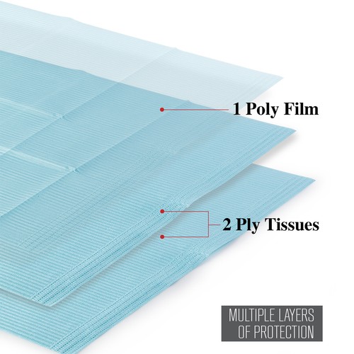 Up to 2000, Disposable Dental Bibs 3-Ply Waterproof Medical Tattoo Towel 13"x18" - Picture 6 of 28