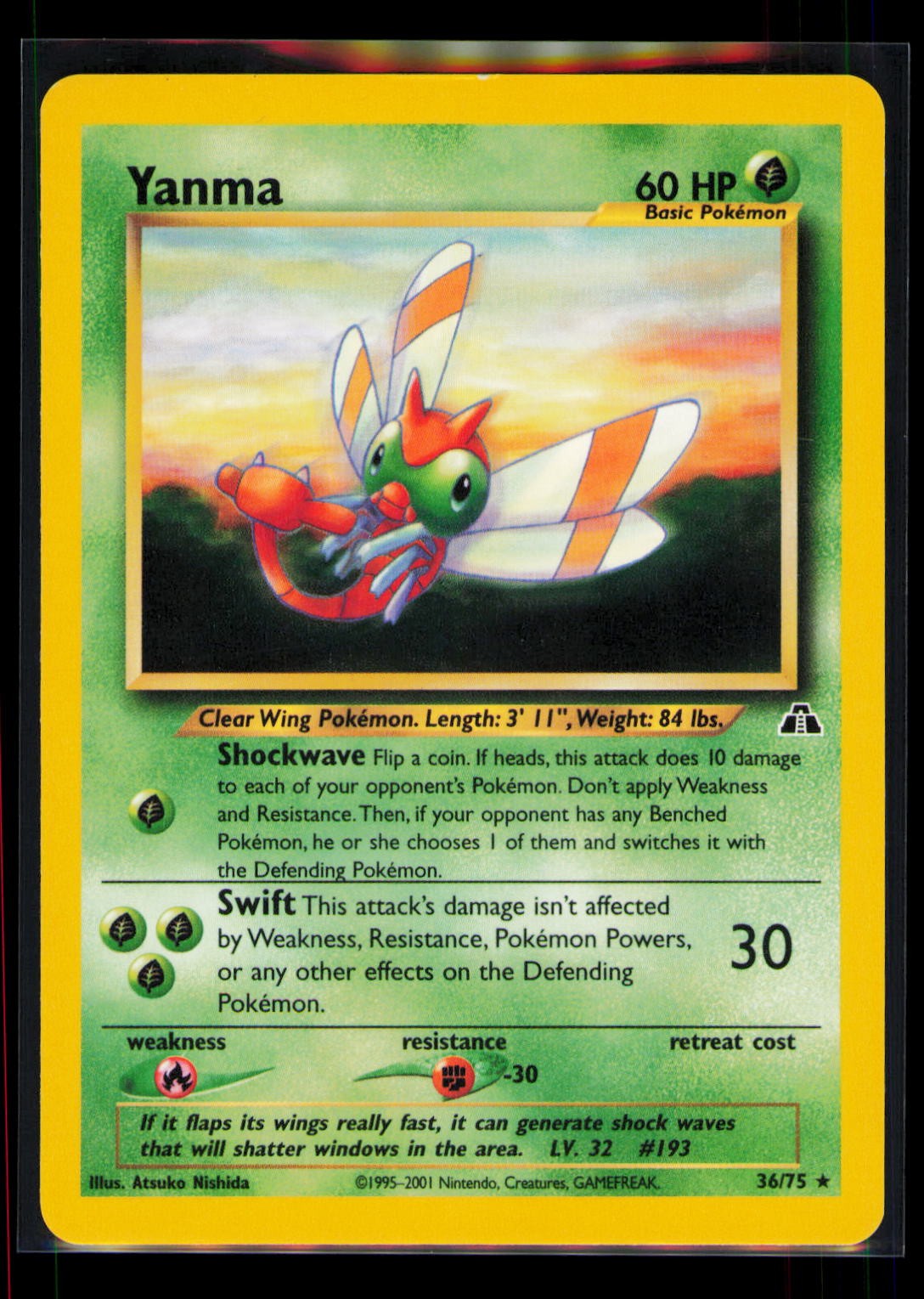 Pokemon Neo Discovery Yanma 36/75 Rare Unlimited LP