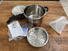 T-Fal Stovetop Stainless Steel High Pressure Cooker 6.3 qt P25107 6L Opened New