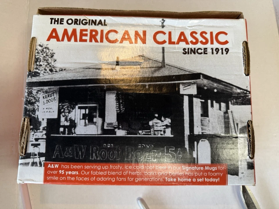 Juego de 2 tazas de vidrio AW Root Beer de 20 oz usadas Foto 2 de 3