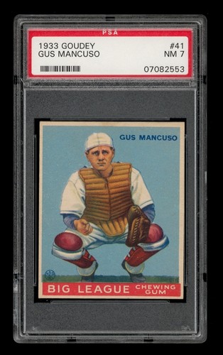 1933 Goudey Set-Break # 41 Gus Mancuso PSA 7 NM