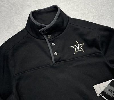 Vanderbilt Commodores 1/4 Snap Long Sleeve Shirt Mens M Black Colosseum NWT $60