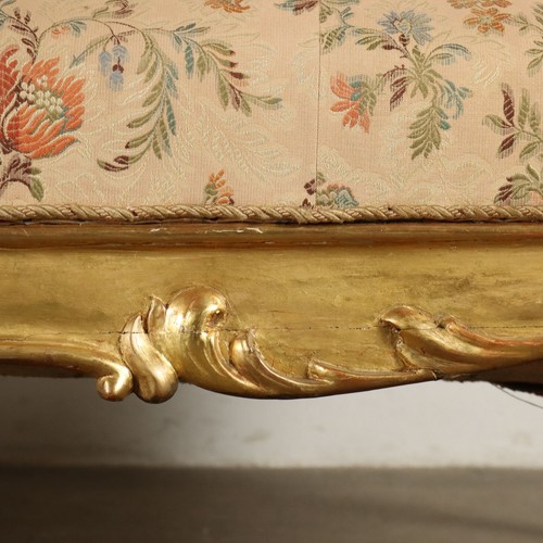 Canapé Ancien Néo-Baroque Bois Tissu Italie XIXe Siècle - Photo 8/13