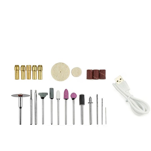 25Tlg Mini Dremel Multifunktionswerkzeug USB Akku für Mehrzweck Drehwerkzeug - Bild 14 von 21