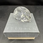 Steuben Art Glass Crystal Signed Sleeping Mouse Cooler Paperweight Figurine