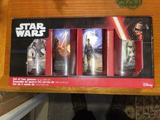 Disney Star Wars The Force Awakens Set Of Four Decorated Drinking Glasses 10 Oz