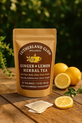 Ginger Lemon Herbal Tea 20 Bags Detox Caffeine-Free Wellness