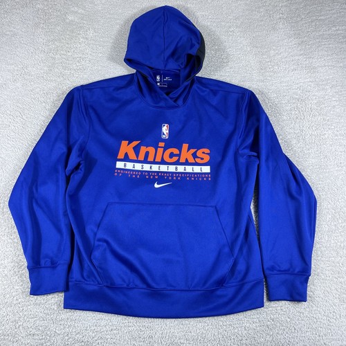 Nike New York Knicks Hoodie Herren Large blau Dri Fit Basketball NBA Pullover NYC