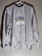 Vintage M C Sportswear Snowman Gray Sweater Size: L